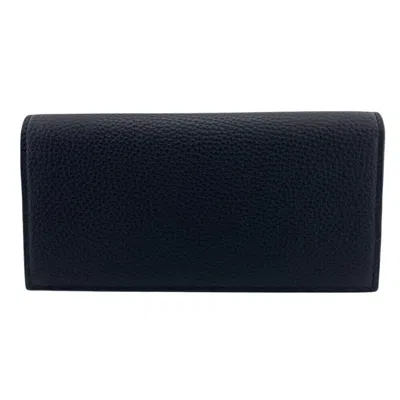 Pre-owned Gucci Black Leather Long Wallet (bi-fold) ()