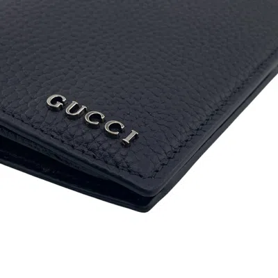 Pre-owned Gucci Black Leather Long Wallet (bi-fold) ()
