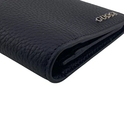 Pre-owned Gucci Black Leather Long Wallet (bi-fold) ()