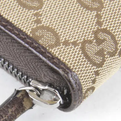 Pre-owned Gucci Brown Gg Canvas Long Wallet (bi-fold) ()