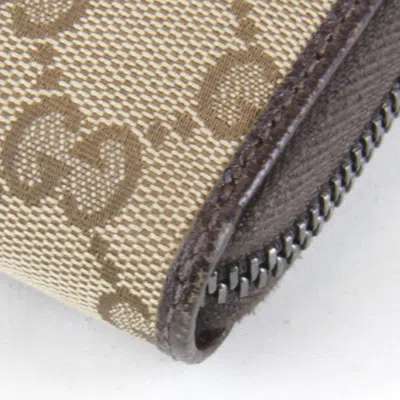 Pre-owned Gucci Brown Gg Canvas Long Wallet (bi-fold) ()