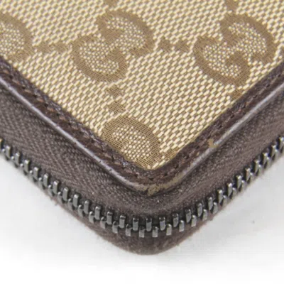 Pre-owned Gucci Brown Gg Canvas Long Wallet (bi-fold) ()