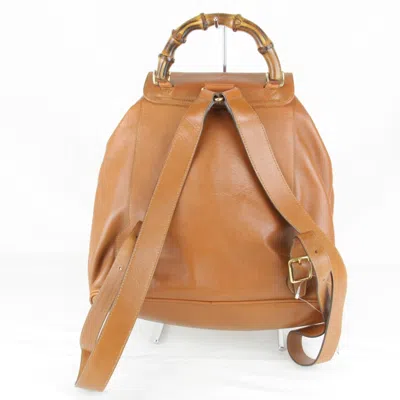 Pre-owned Gucci Brown Leather Backpack ()
