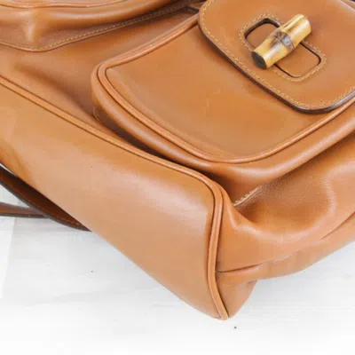 Pre-owned Gucci Brown Leather Backpack ()