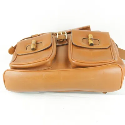 Pre-owned Gucci Brown Leather Backpack ()