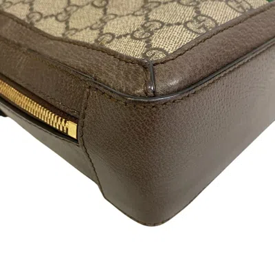 Pre-owned Gucci Brown Pvc Coated Canvas Shoulder Bag ()