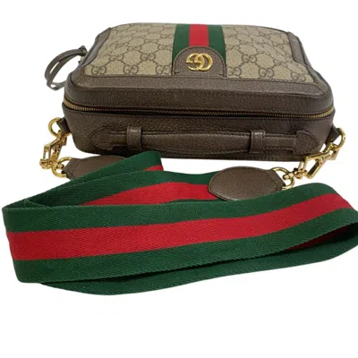 Pre-owned Gucci Brown Pvc Coated Canvas Shoulder Bag ()