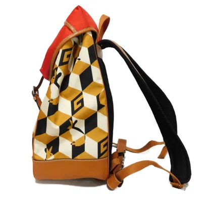 Pre-owned Gucci Brown Red Color Nylon Leather Backpack ()
