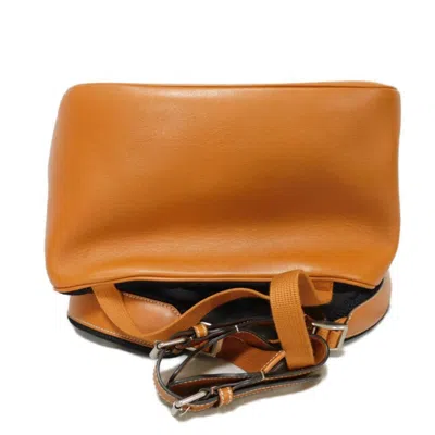Pre-owned Gucci Brown Red Color Nylon Leather Backpack ()