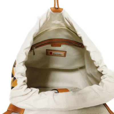 Pre-owned Gucci Brown Red Color Nylon Leather Backpack ()