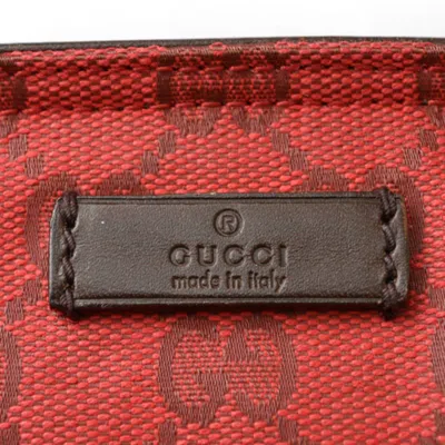Pre-owned Gucci Dark Red Red Color Coated Canvas Shoulder Bag Tote Bag ()