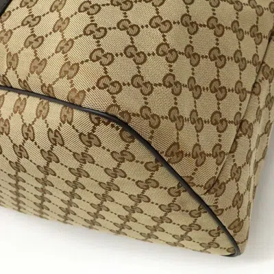 Pre-owned Gucci Gg Canvas Beige Dark Brown Khaki Gg Canvas Shoulder Bag Tote Bag ()
