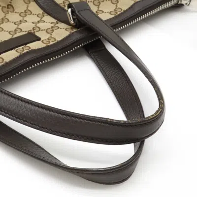 Pre-owned Gucci Gg Canvas Beige Dark Brown Khaki Gg Canvas Shoulder Bag Tote Bag ()