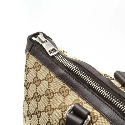 Pre-owned Gucci Gg Canvas Beige Dark Brown Khaki Gg Canvas Shoulder Bag Tote Bag ()