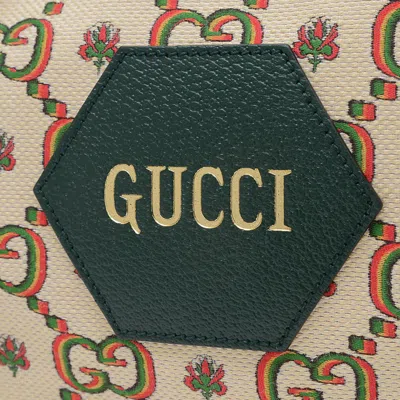 Pre-owned Gucci Green Multi-color Gg Canvas Tote Bag ()