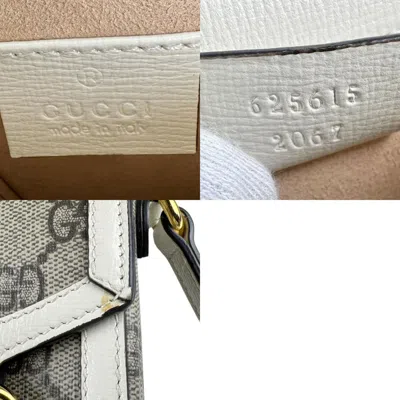 Pre-owned Gucci Horsebit Brown White Gg Supreme Shoulder Bag ()