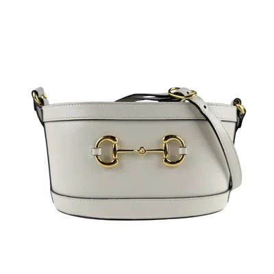 Pre-owned Gucci Ivory Leather Gg Canvas Shoulder Bag ()
