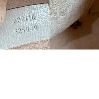 Pre-owned Gucci Ivory Leather Gg Canvas Shoulder Bag ()