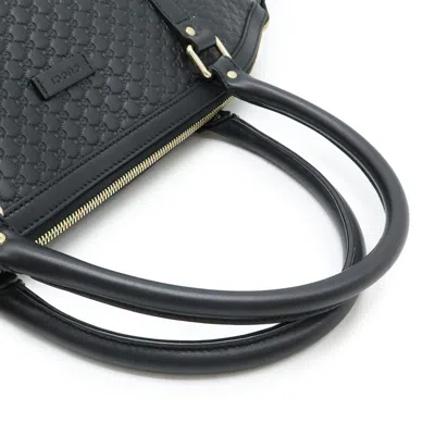 Pre-owned Gucci Microssima Black Micro Gg Leather Shoulder Bag Tote Bag ()