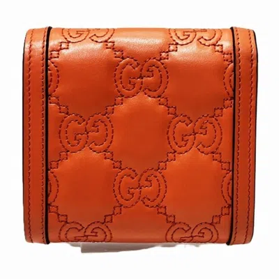 Pre-owned Gucci Orange Leather Wallet (bi-fold) ()