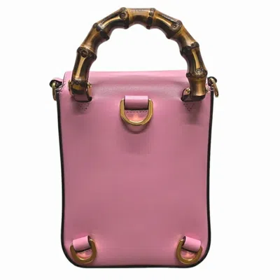 Pre-owned Gucci Pink Leather Backpack Handbag Shoulder Bag ()