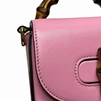 Pre-owned Gucci Pink Leather Backpack Handbag Shoulder Bag ()