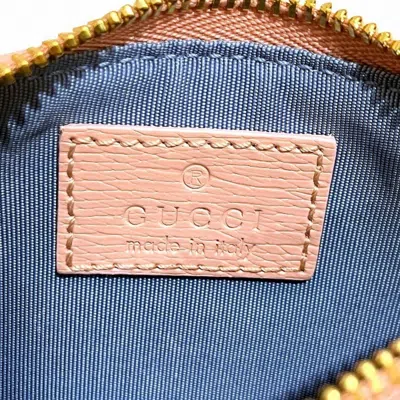 Pre-owned Gucci Pink Leather Coin Purse/coin Case ()