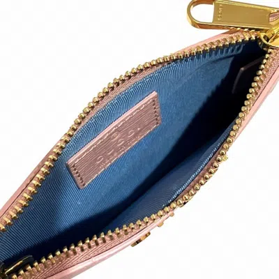 Pre-owned Gucci Pink Leather Coin Purse/coin Case ()