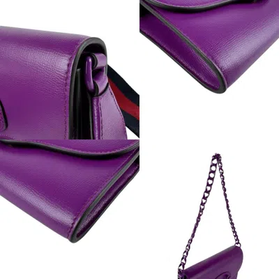 Pre-owned Gucci Purple Leather Shoulder Bag ()