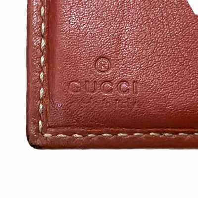 Pre-owned Gucci Red Color Leather Long Wallet (bi-fold) ()