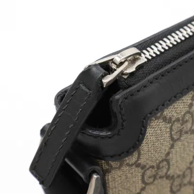 Pre-owned Gucci Sherry Line Beige Black Green Red Color Pvc Leather Shoulder Bag ()