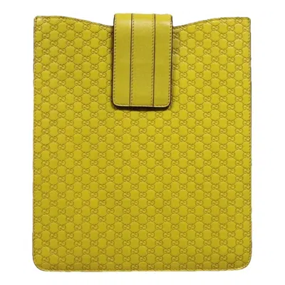 Gucci Unisex Yellow Ssima Leather Ipad / Tablet Case In Yellow