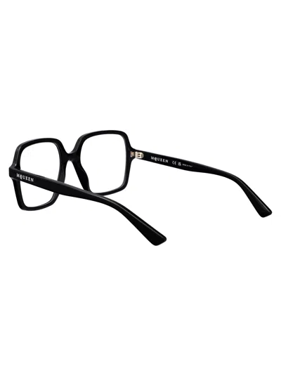 Alexander Mcqueen Black-black-transparent Recycled Acetate Glasses In Black
