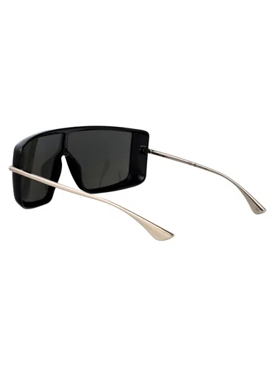 Alexander Mcqueen Black-silver-grey Bio Injection Sunglasses