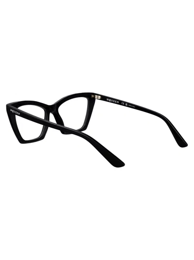 Alexander Mcqueen Black-black-transparent Recycled Acetate Glasses In Black