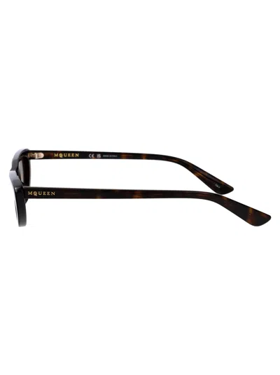 Alexander Mcqueen Havana-havana-brown Recycled Acetate Sunglasses In Brown