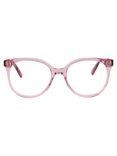 Alexander Mcqueen Pink-pink-transparent Recycled Acetate Glasses In White
