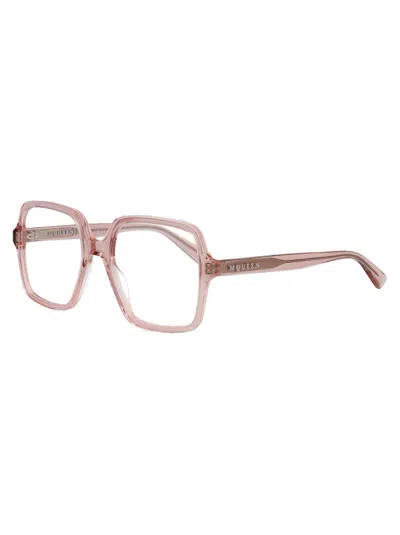 Alexander Mcqueen Pink-pink-transparent Recycled Acetate Glasses