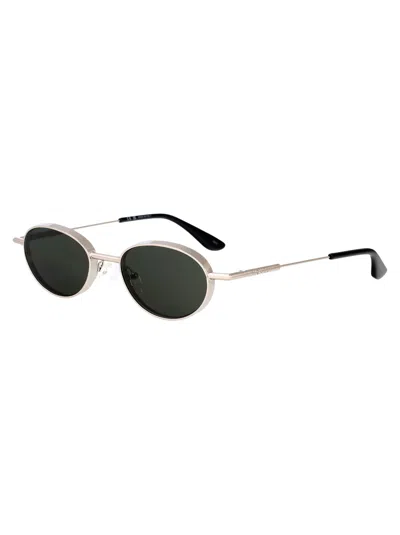Alexander Mcqueen Silver-silver-grey Metal Sunglasses In Black