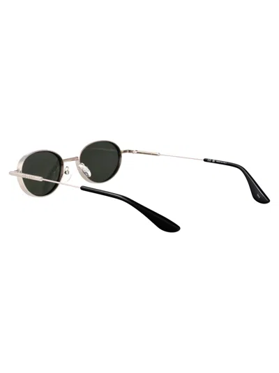 Alexander Mcqueen Silver-silver-grey Metal Sunglasses In Black