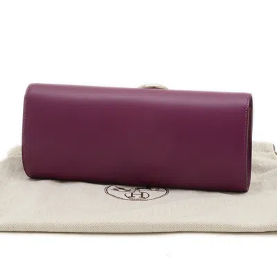 Pre-owned Hermes Anemone Leather Clutch Bag ()