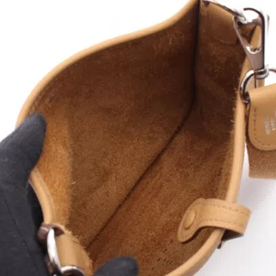 Pre-owned Hermes Beige Taurillon Clemence Leather Leather Shoulder Bag ()