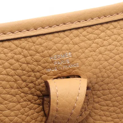 Pre-owned Hermes Beige Taurillon Clemence Leather Leather Shoulder Bag ()