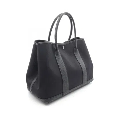 Pre-owned Hermes Black Canvas Negonda Leather Shoulder Bag Tote Bag ()