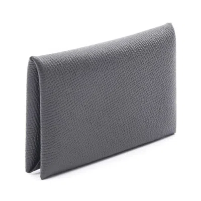 Pre-owned Hermes Black Epsom Leather Leather Coin Purse/coin Case ()