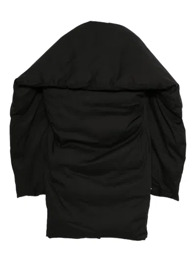 Entire Studios Doona Scarf-detail Padded Coat In Black
