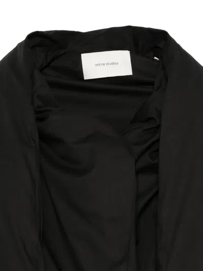 Entire Studios Doona Scarf-detail Padded Coat In Black