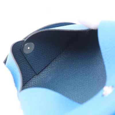 Pre-owned Hermes Blue Epsom Leather Leather Coin Purse/coin Case ()