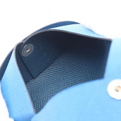 Pre-owned Hermes Blue Epsom Leather Leather Coin Purse/coin Case ()