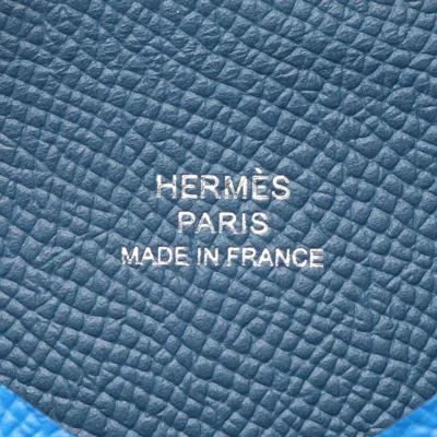 Pre-owned Hermes Blue Epsom Leather Leather Coin Purse/coin Case ()